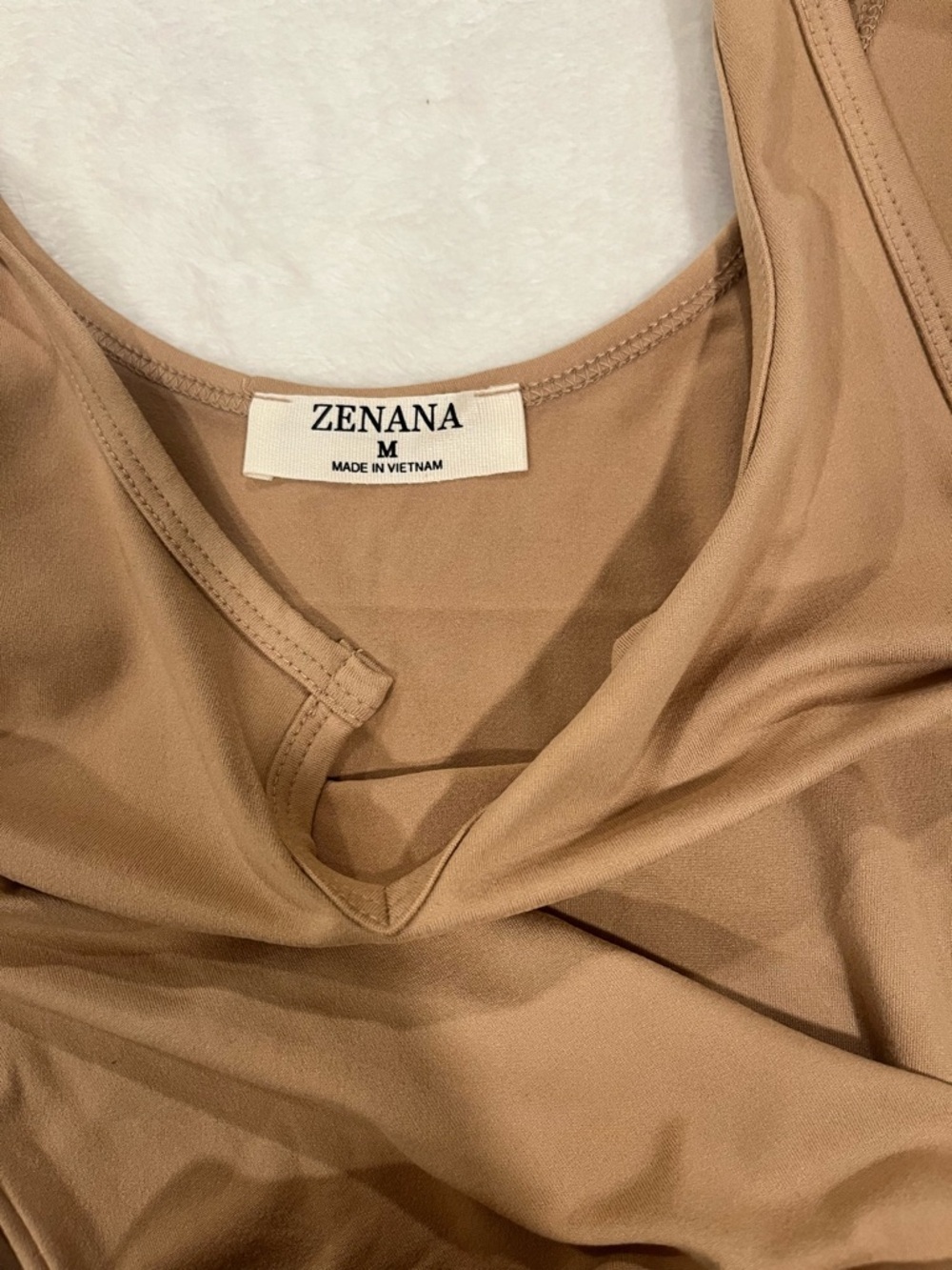 BRAND NEW Tan Zenana Bodysuit - Size Medium - Picture 4 of 8